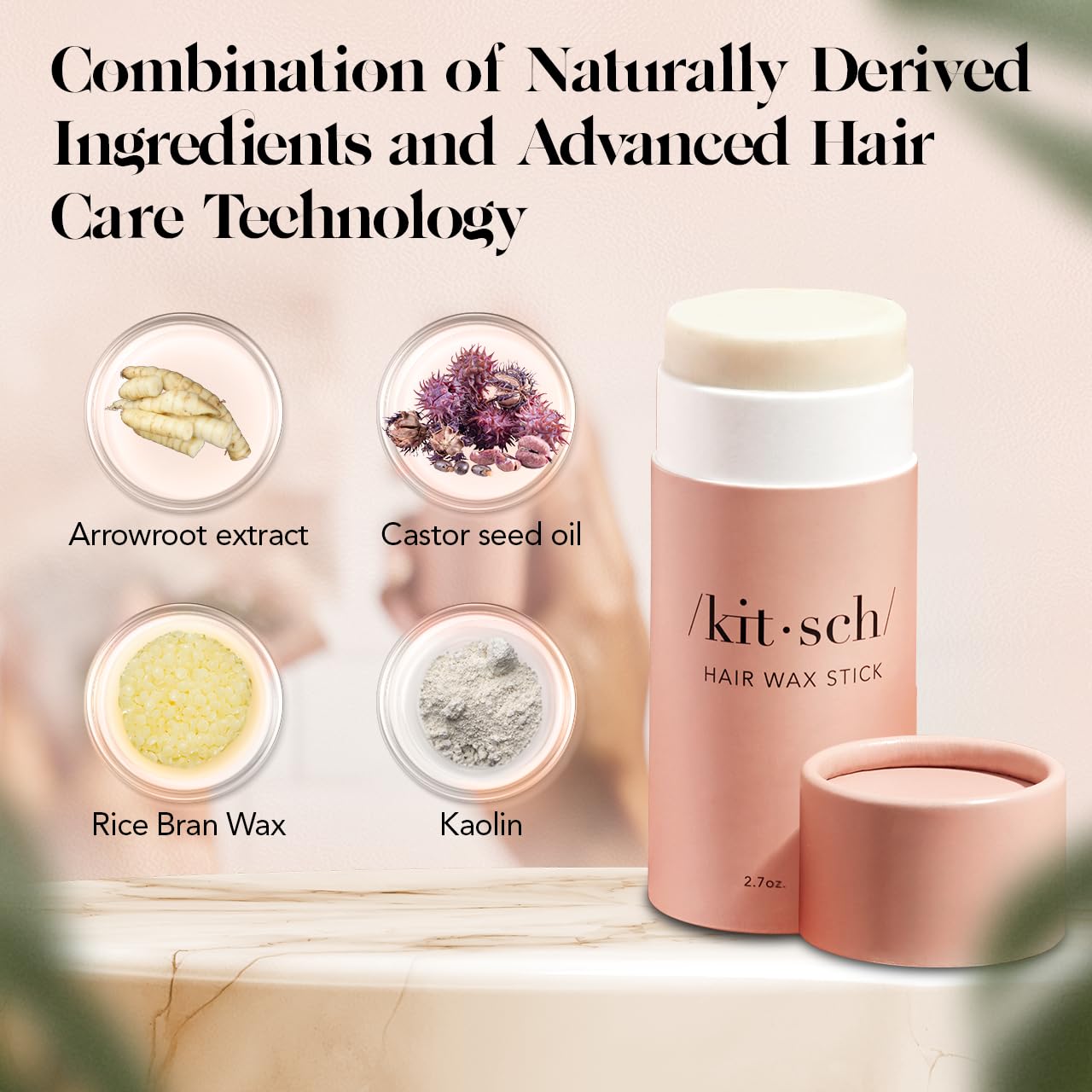 Kitsch Hair Wax Stick for Mindful Self-Care Rituals and Clean Beauty Routines at the Vanity