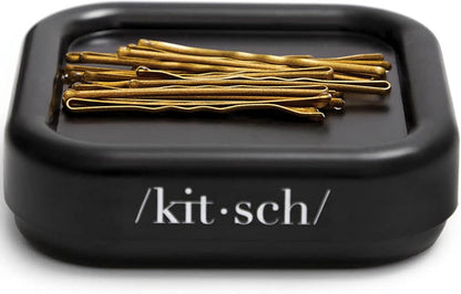Kitsch Magnetic Bobby Pin Holder - Clean-Lined Vanity Organizer for Uncluttered Spaces, Polished Black Finish