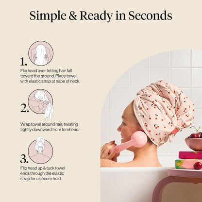 Kitsch Plush Microfiber Hair Towel Wrap – Hands-Free Drying Towel for Busy Morning Routines
