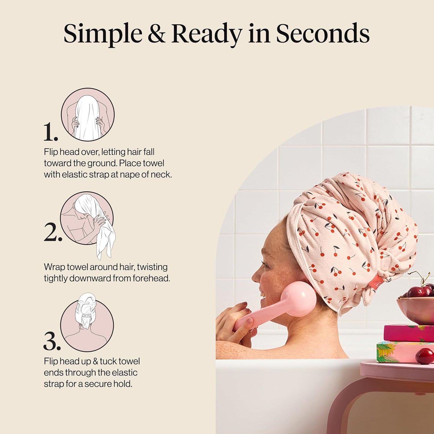 Kitsch Plush Microfiber Hair Towel Wrap – Thoughtful Birthday Gift for Women, Spa-Style Post-Shower Hair Care