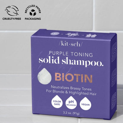 Kitsch Purple Toning Shampoo Bar – Streamlined Blonde Care for Clutter-Free Bathrooms, Replaces Two Plastic Bottles
