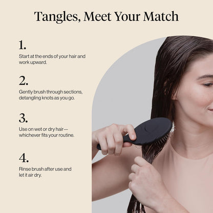 Kitsch Recycled Hairbrush – Spa-Inspired Detangler for Self-Care Night Routine, Wet and Dry Scalp Massager
