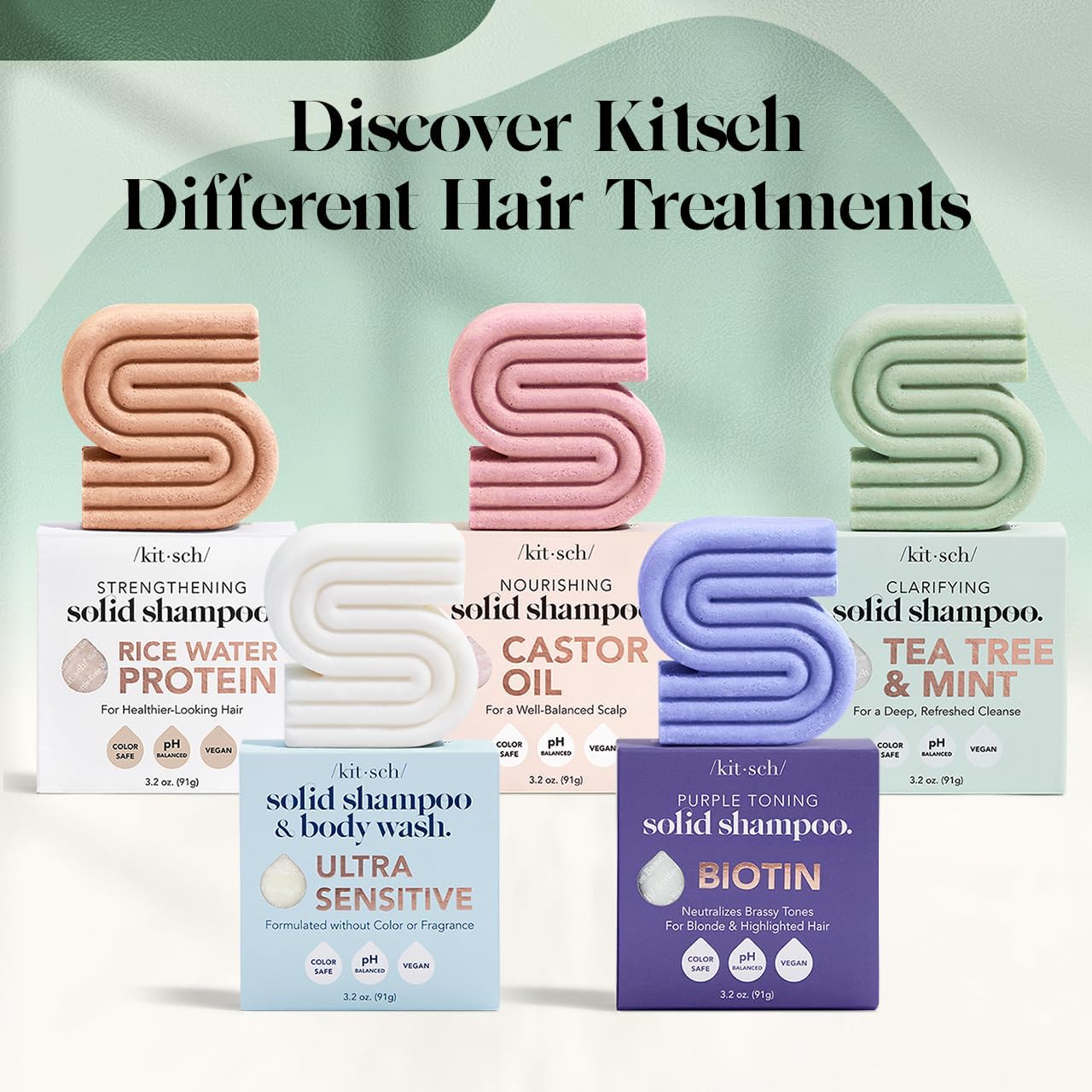 Kitsch Rosemary & Biotin Shampoo Bar – Mindful Self-Care Ritual for Thinning Hair, Plastic-Free Volume Boost