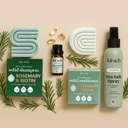 Kitsch Rosemary & Biotin Shampoo Bar – Mindful Self-Care Ritual for Thinning Hair, Plastic-Free Volume Boost