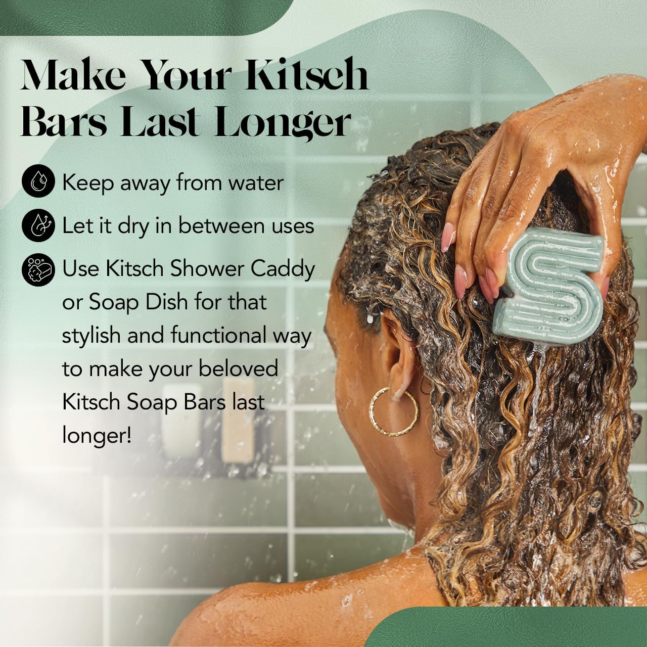 Kitsch Rosemary & Biotin Shampoo Bar – Mindful Self-Care Ritual for Thinning Hair, Plastic-Free Volume Boost