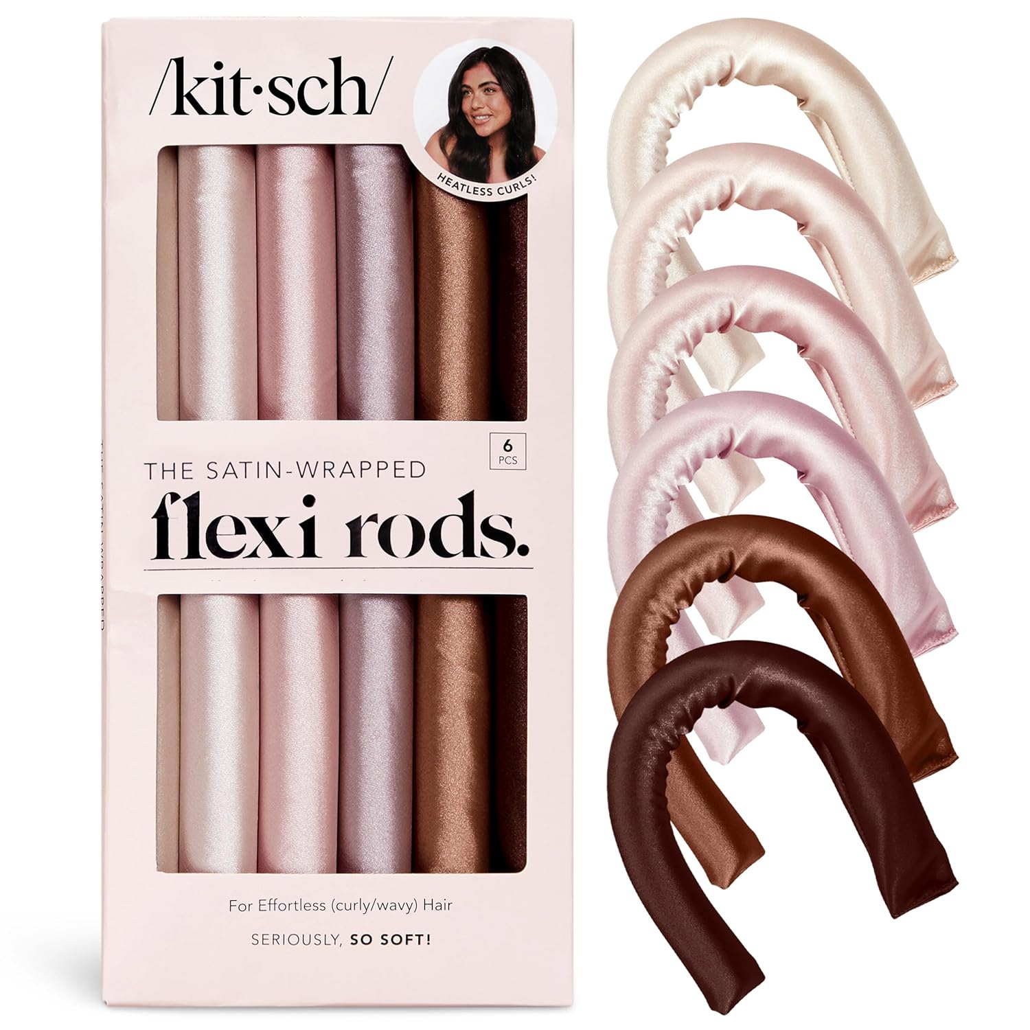 Kitsch Satin Hair Curlers – Thoughtful Birthday Gift for Her, Heatless Overnight Curls Starter Set