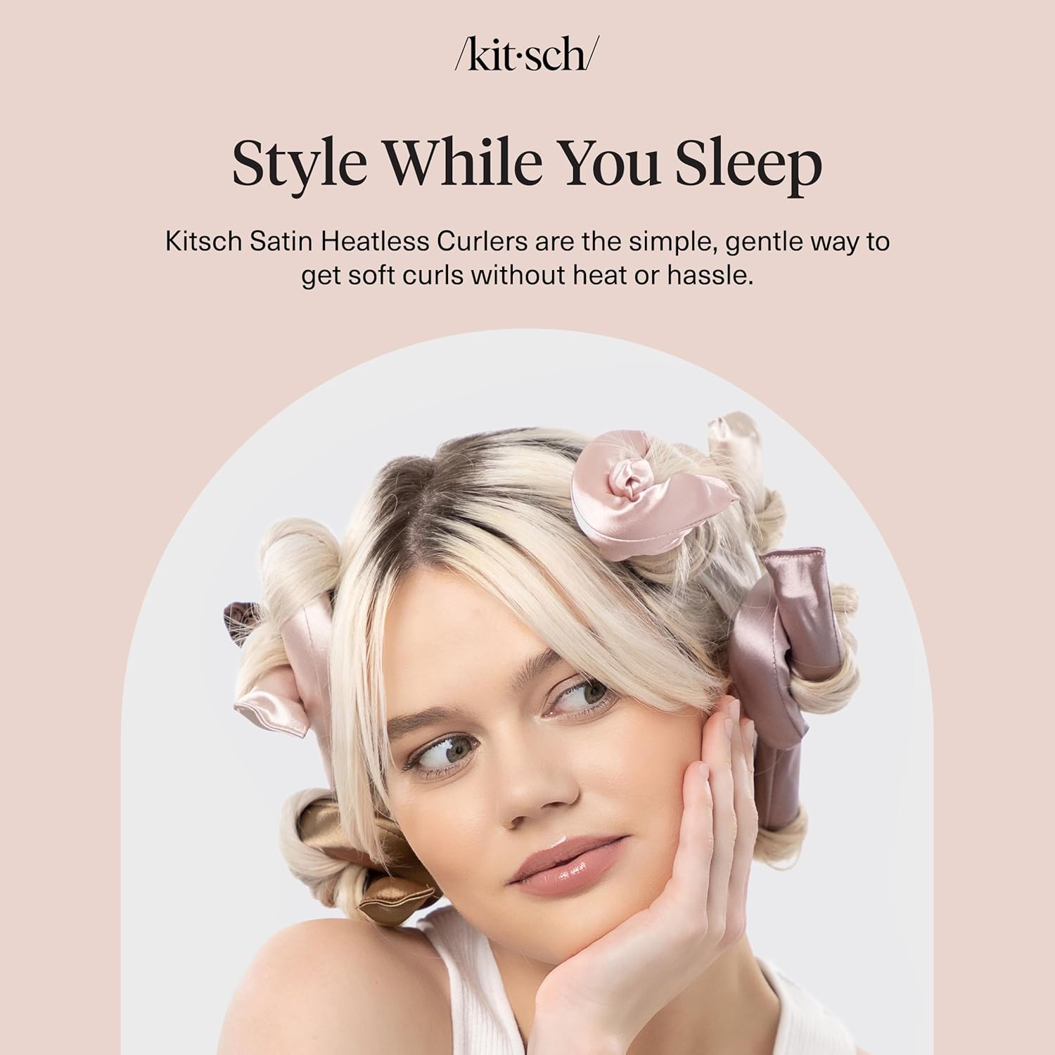 Kitsch Satin Hair Curlers – Thoughtful Birthday Gift for Her, Heatless Overnight Curls Starter Set