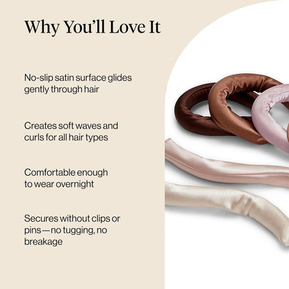 Kitsch Satin Hair Curlers – Thoughtful Birthday Gift for Her, Heatless Overnight Curls Starter Set