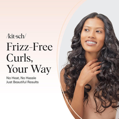 Kitsch Satin Heatless Curling Rod – Thoughtful Birthday Gift for Her, Heat-Free Overnight Hair Curler Set with Scrunchies