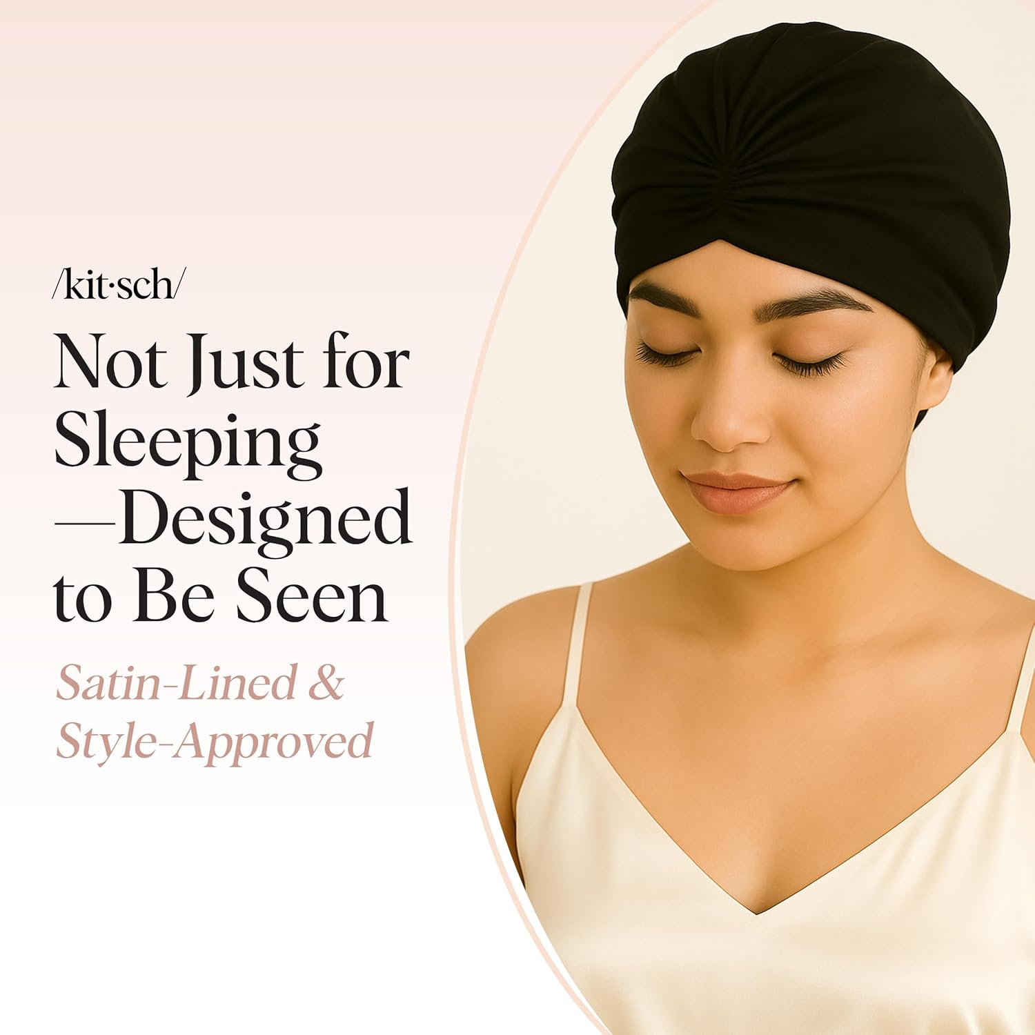 Kitsch Satin Lined Beanie – Thoughtful Birthday Gift for Her, Cozy Sleep Bonnet for Women with Curly Hair