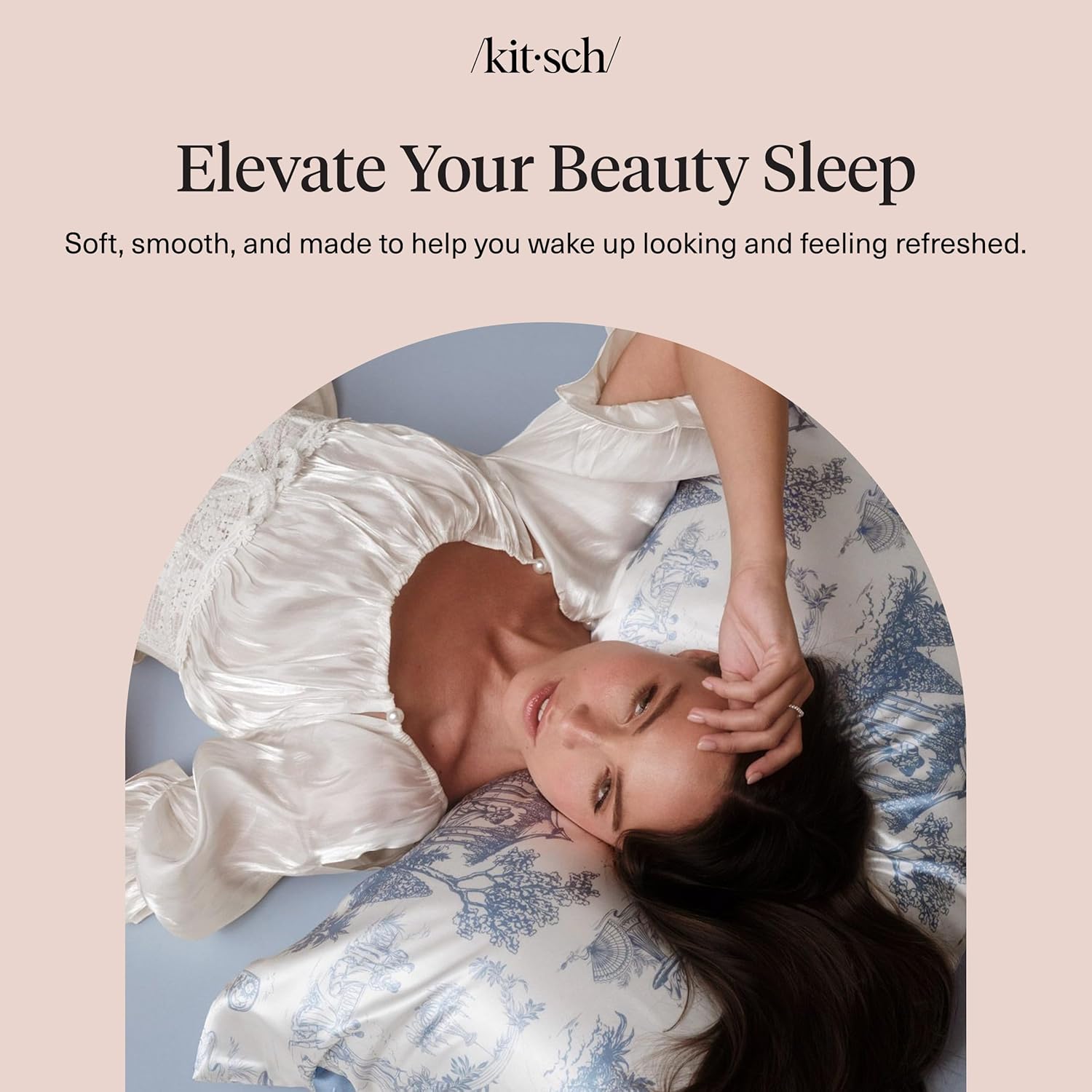 Kitsch Satin Pillowcase – Anti Frizz Hair Pillow Case for Smooth Morning Hair, Cooling Satin Cover