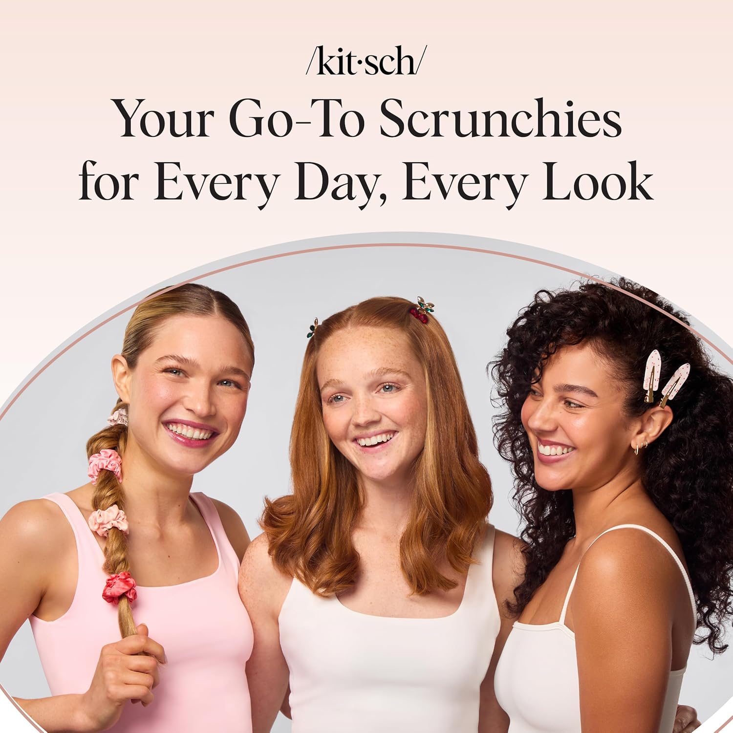 Kitsch Satin Scrunchie Set – Thoughtful Birthday Gift for Her, No-Crease Hair Ties for Women and Girls