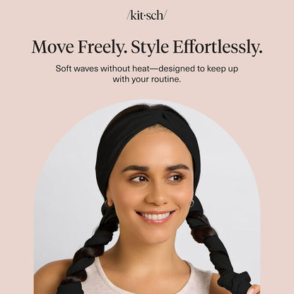 Kitsch Set & Flow Active Heatless Curling Headband – Thoughtful Birthday Gift for Women Who Love Wellness and Travel