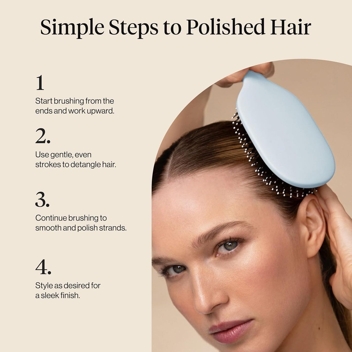 Kitsch Smooth & Polish Brush – Mindful Scalp Massager for Bedtime Hair Care Rituals, Vegan Dual Bristle