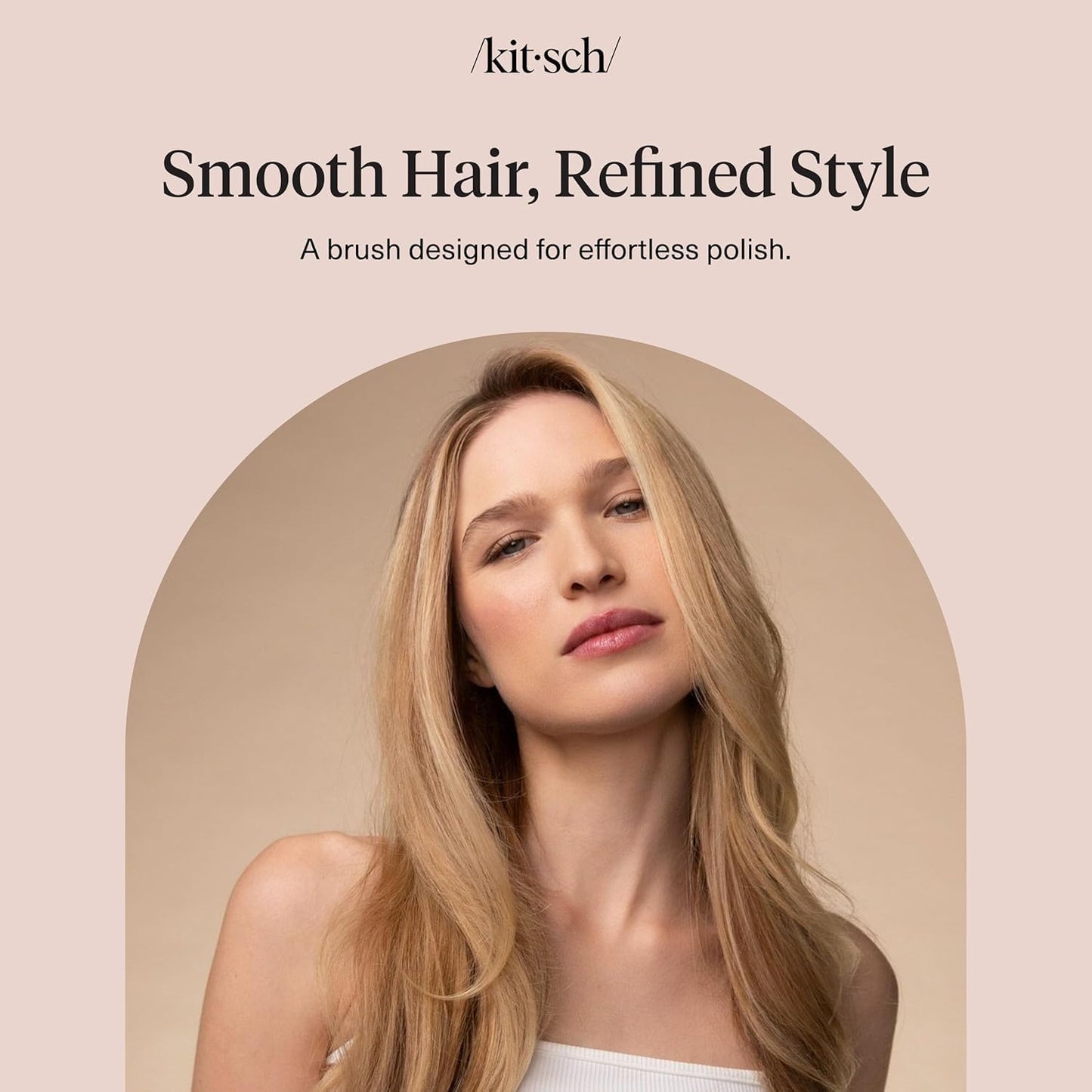 Kitsch Smooth & Polish Brush – Mindful Scalp Massager for Bedtime Hair Care Rituals, Vegan Dual Bristle