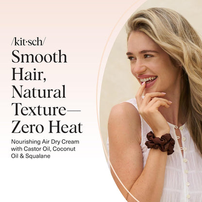 Kitsch Smoothing Air Dry Cream – Daily Self-Care Ritual for Curly Hair, Coconut Oil Hydrating Cream