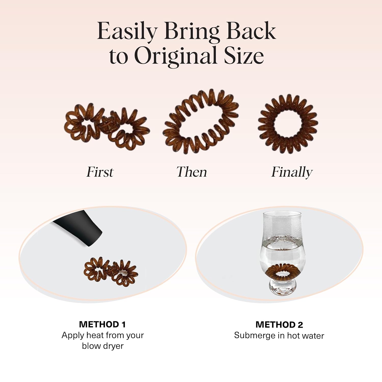 Kitsch Spiral Hair Ties – Affordable Birthday Gift for Her, Creaseless Coil Ponytail Holders for Women