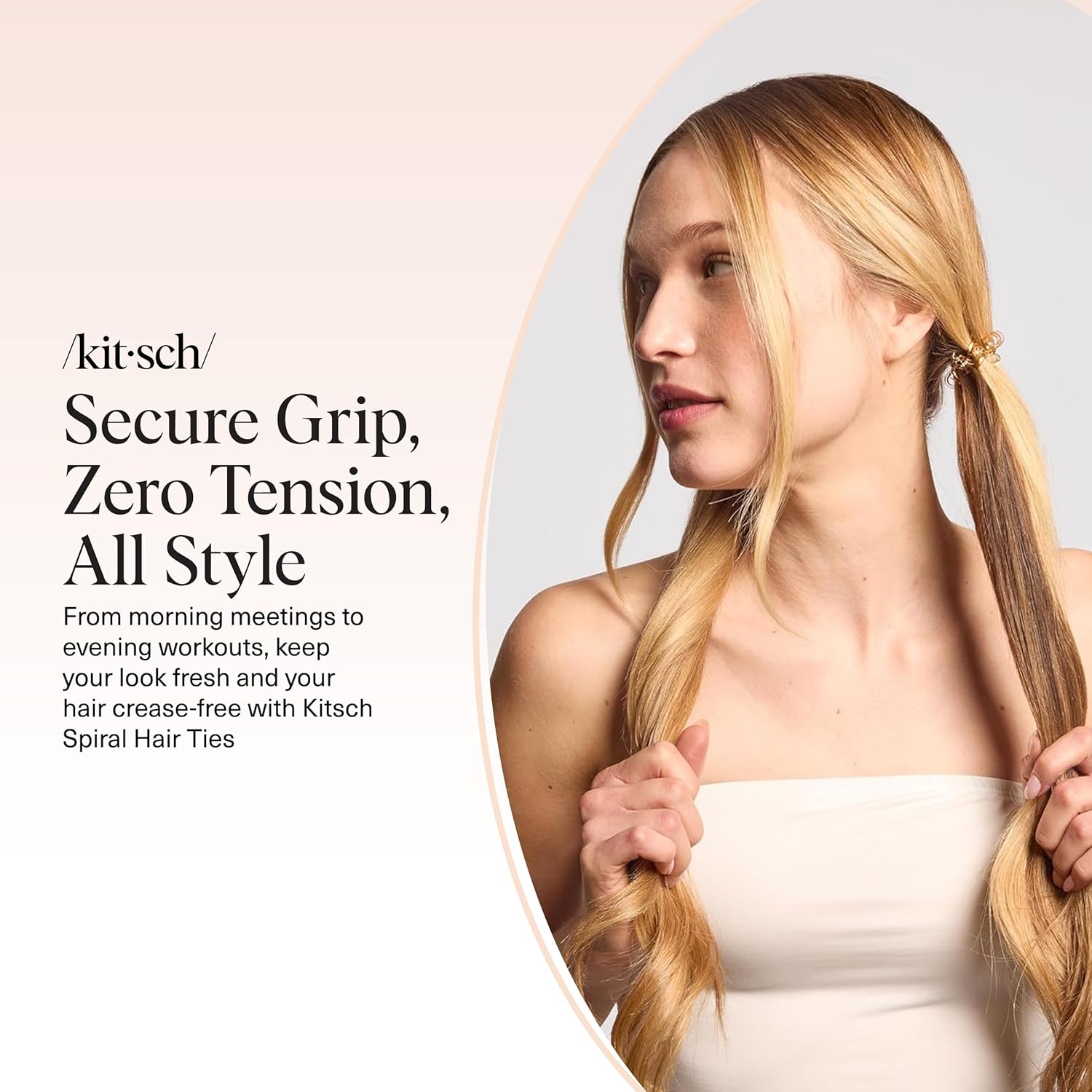 Kitsch Spiral Hair Ties – Affordable Birthday Gift for Her, Creaseless Coil Ponytail Holders for Women