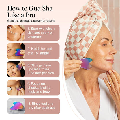 Kitsch Stainless Steel Gua Sha Tool – Mindful Bath Time Wind-Down for Lymphatic Drainage