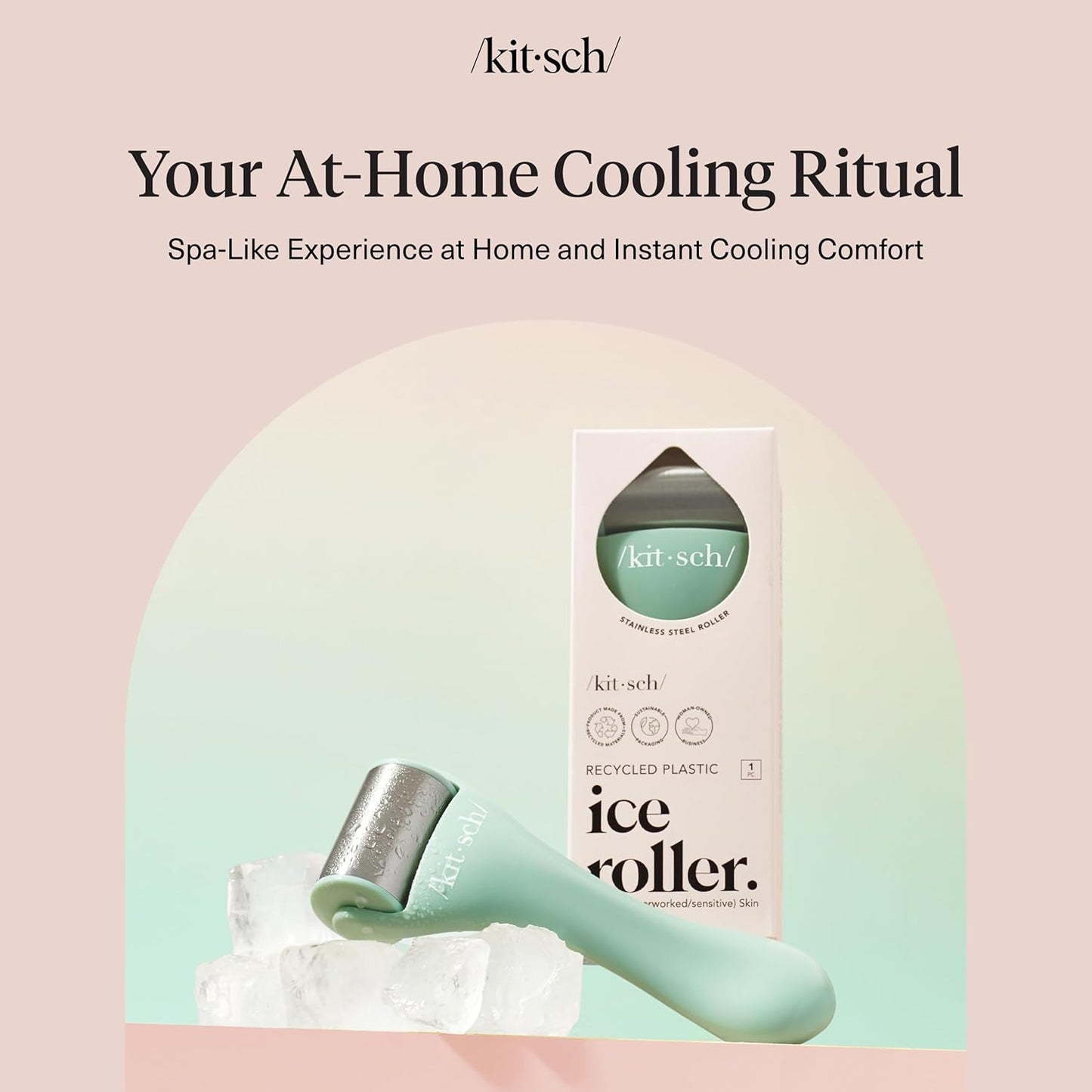 Kitsch Stainless Steel Ice Roller – Affordable Birthday Gift for Her, Cooling Face Roller for Puffiness and Spa-Like Relaxation
