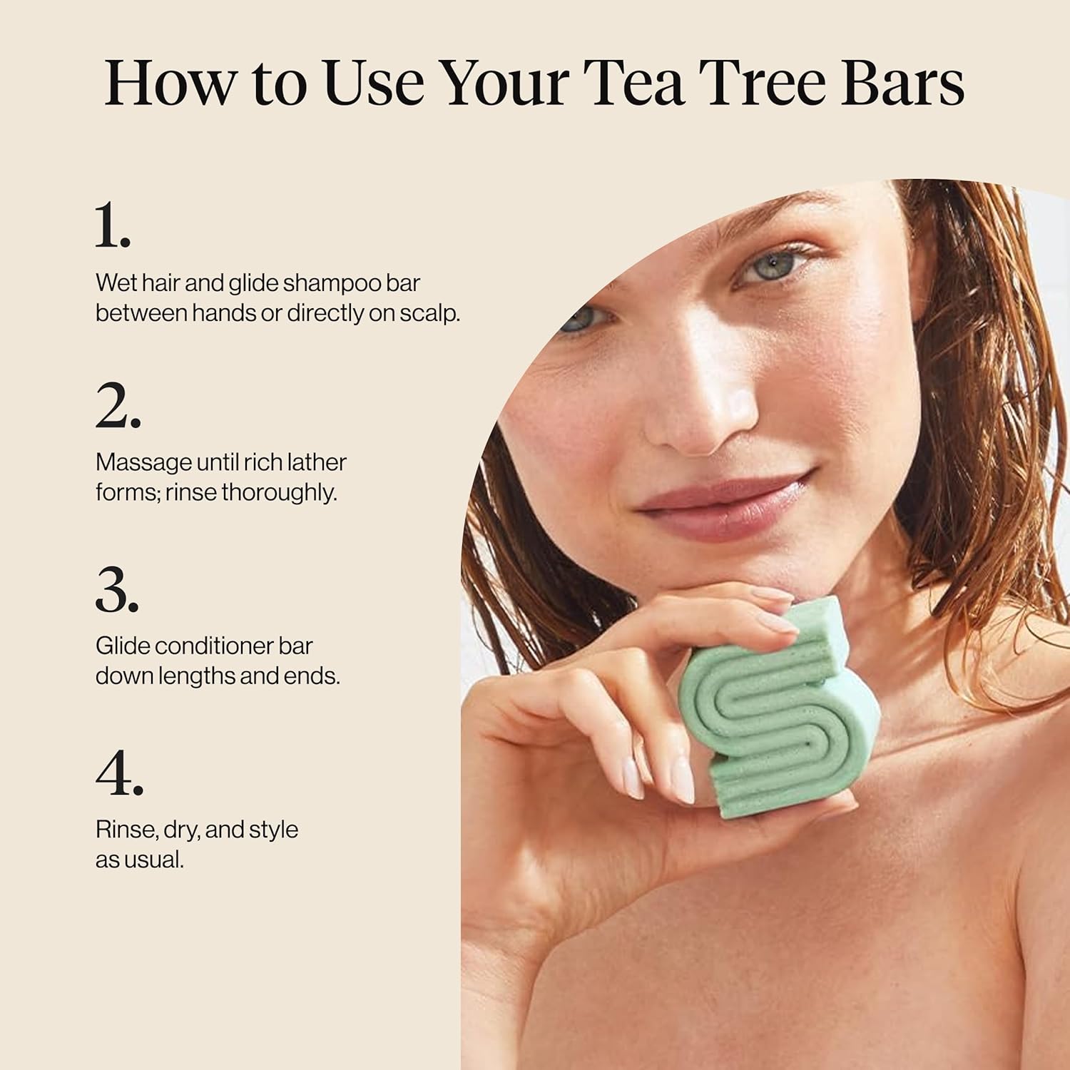 Kitsch Tea Tree Shampoo Bar – Minimalist Bathroom Staple, Replaces Two Plastic Bottles