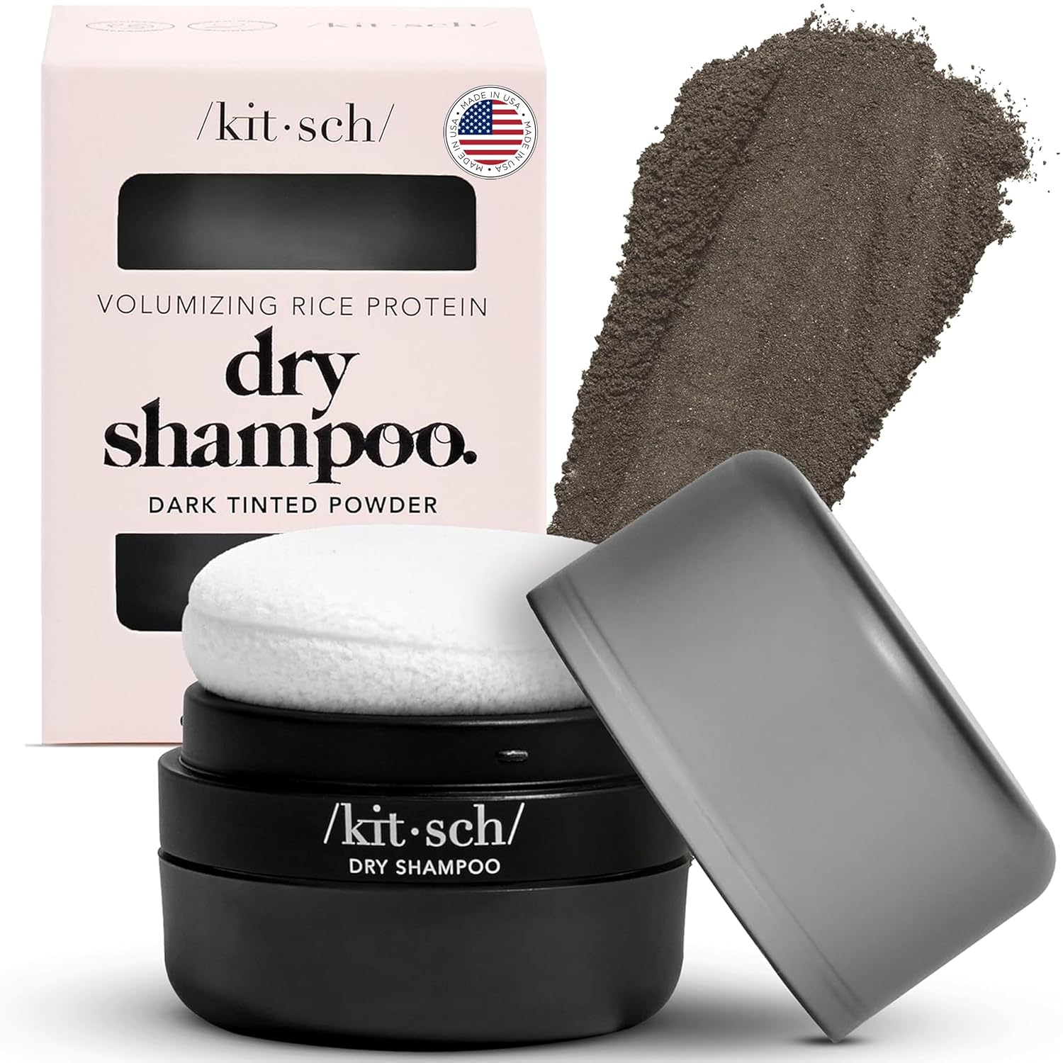Kitsch Tinted Dry Shampoo Powder – Minimalist Vanity Essential, Unscented Non Aerosol Hair Refresh