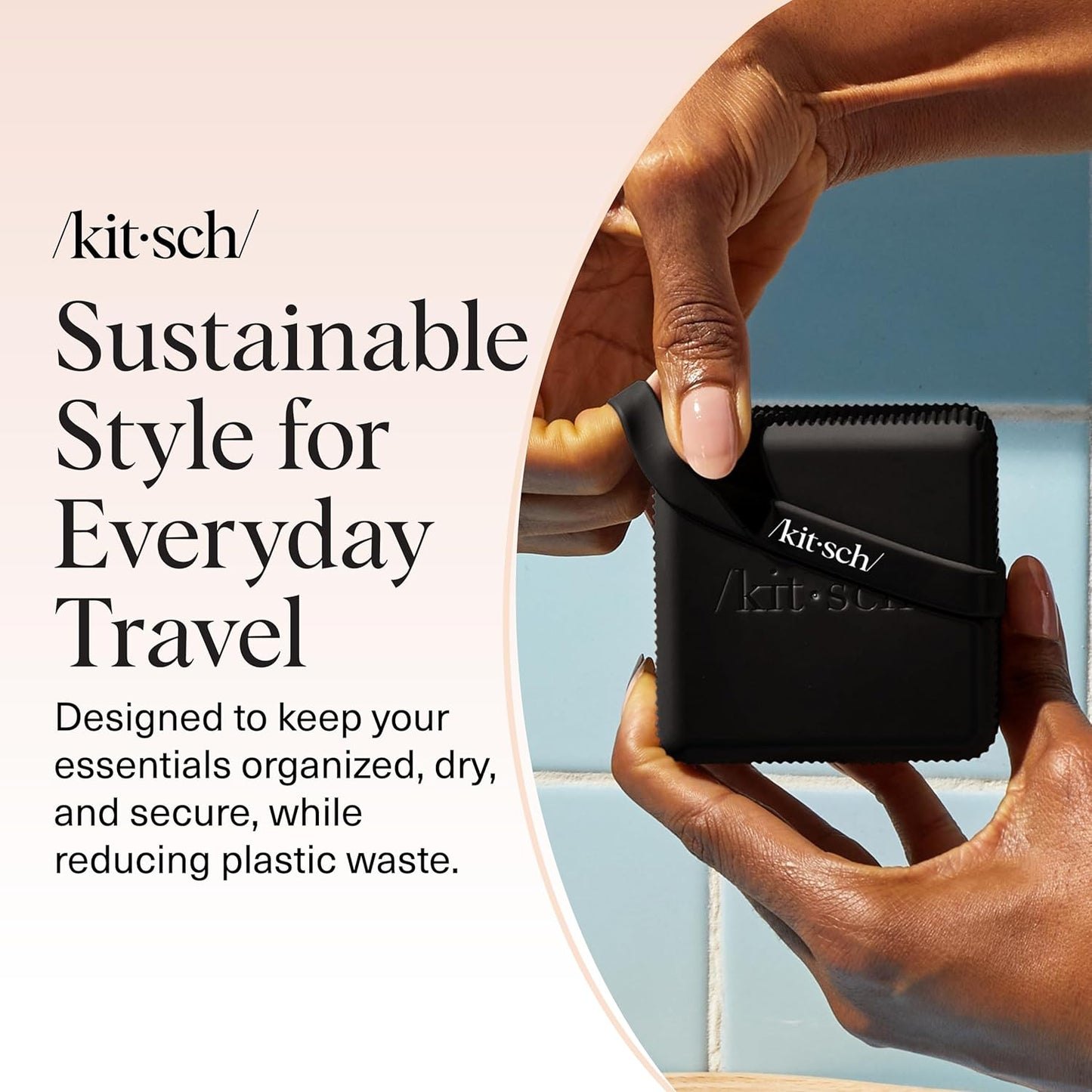 Kitsch Travel Soap Case – Capsule Wardrobe Carry-On Essential, Compact 2-Compartment Bar Holder