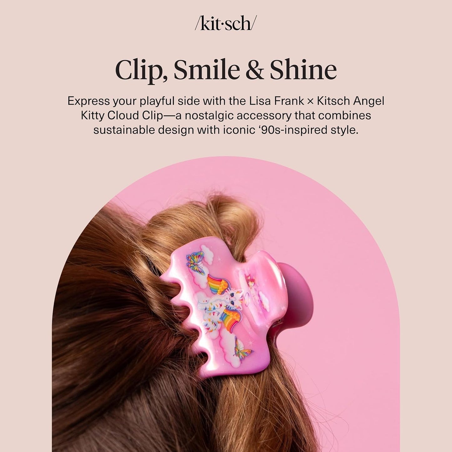Kitsch x Lisa Frank Cloud Hair Clip – Thoughtful Birthday Gift for Her, Cute Collectible Accessory for Half-Up Hairstyles