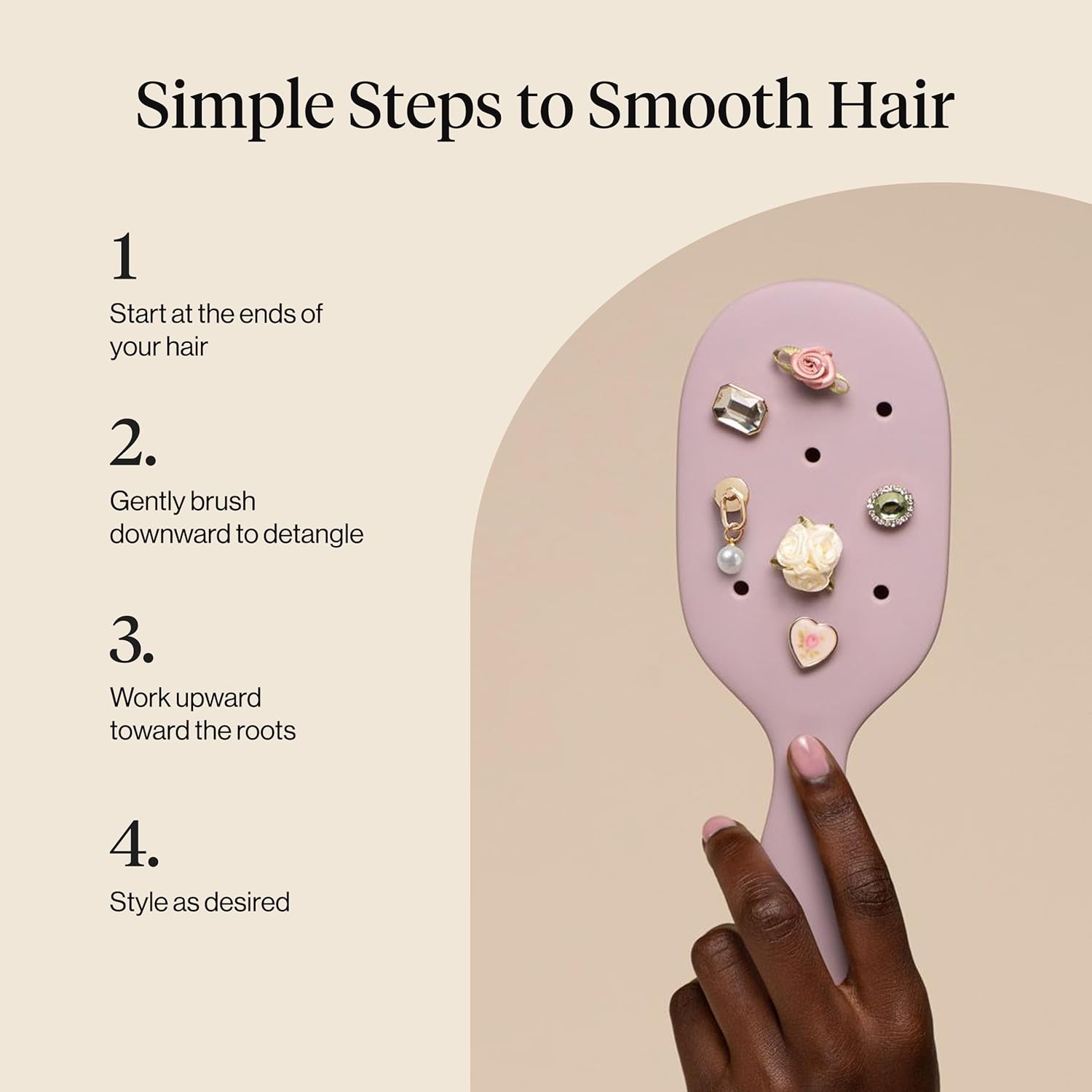 KitschPop™ Paddle Hairbrush for Her – Thoughtful Birthday Gift for Women with Long Hair, Gentle Detangler