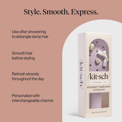 KitschPop™ Paddle Hairbrush for Her – Thoughtful Birthday Gift for Women with Long Hair, Gentle Detangler
