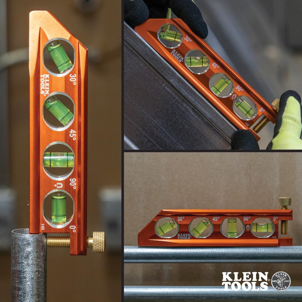 Klein Tools 935AB4V Magnetic Level – Weather-Ready Pocket Tool for Outdoor Pipe Runs and Rooftop HVAC