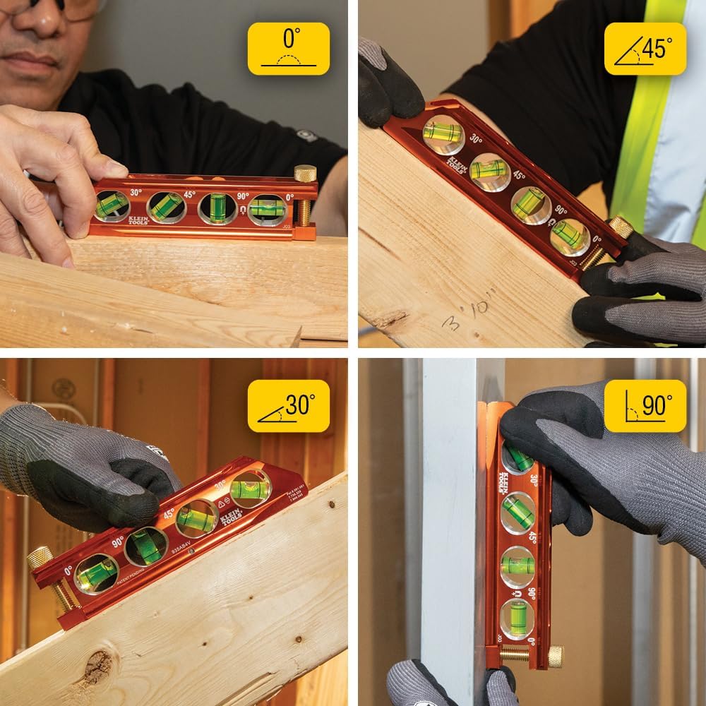 Klein Tools 935AB4V Magnetic Level – Weather-Ready Pocket Tool for Outdoor Pipe Runs and Rooftop HVAC