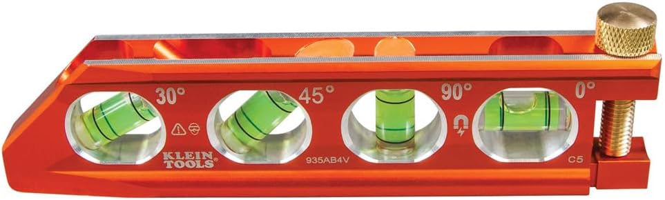 Klein Tools 935AB4V Magnetic Level – Weather-Ready Pocket Tool for Outdoor Pipe Runs and Rooftop HVAC