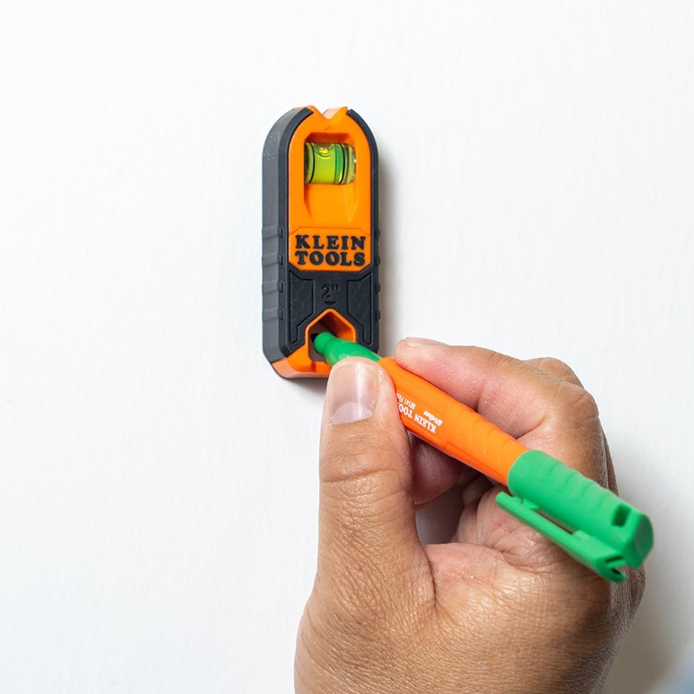 Klein Tools MSF100 Magnetic Stud Finder in Streamlined Black and Orange Design, Simple Battery-Free Stud Detection
