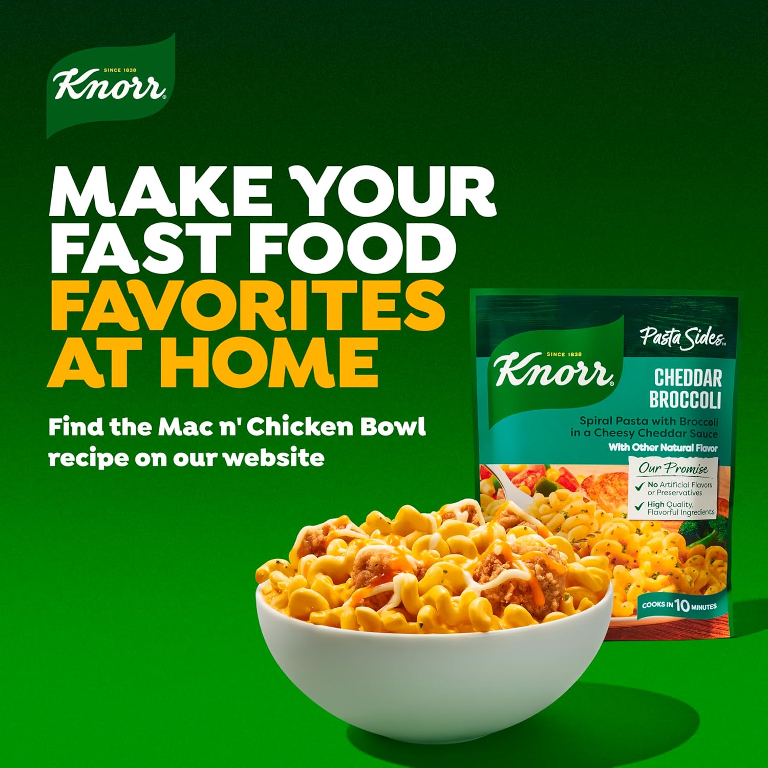 Knorr Pasta Sides Cheddar Broccoli Fusilli – 10-Minute Desk Lunch Base for Working Professionals on Tight Schedules