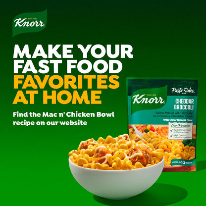 Knorr Pasta Sides Cheddar Broccoli Fusilli – 10-Minute Desk Lunch Base for Working Professionals on Tight Schedules
