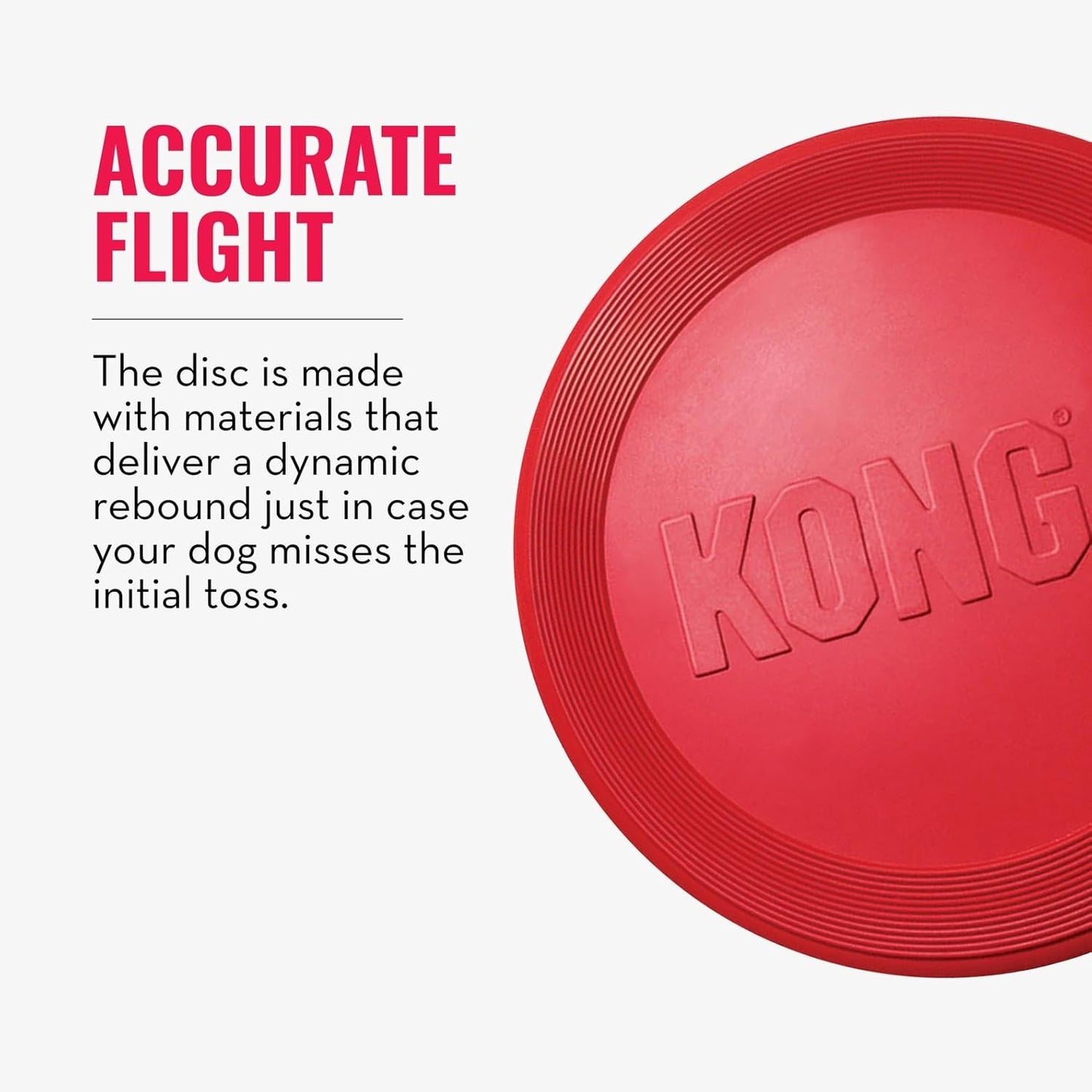 KONG Flyer Soft-Catch Rubber Fetch Disc for Dog Park and Beach Use, Outdoor Flying Toy Built for Energetic Medium to Large Dogs