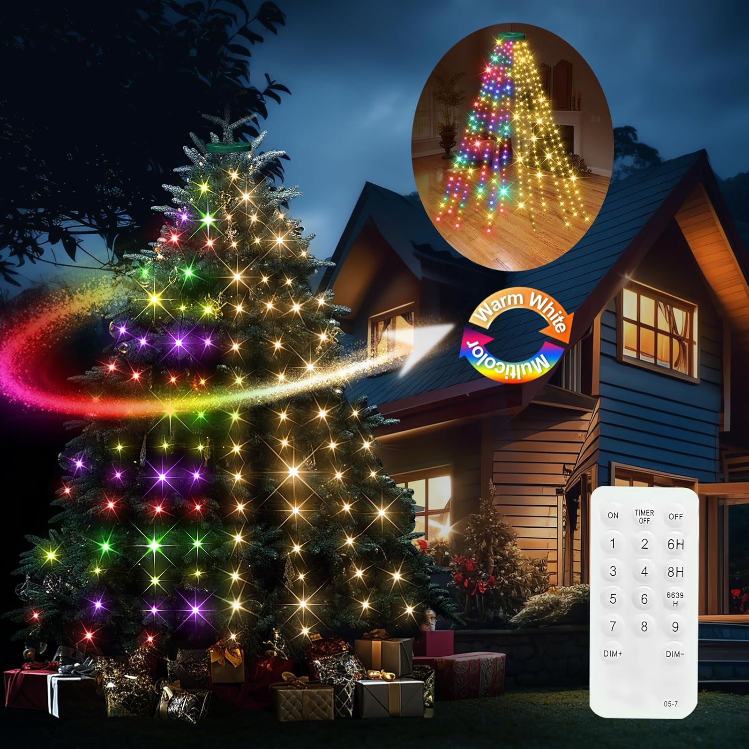 Kringle Bros Minimalist Christmas Tree Lights – Clean Teardrop Halo Design for Intentional Holiday Decor