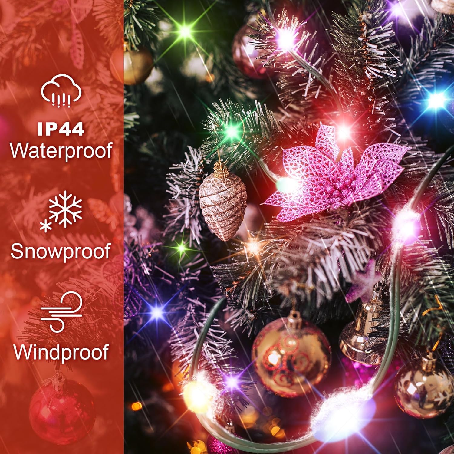 Kringle Bros Minimalist Christmas Tree Lights – Clean Teardrop Halo Design for Intentional Holiday Decor