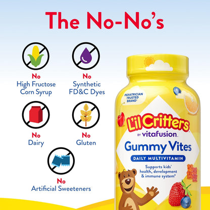 L'il Critters Gummy Vites – Clean Label Kids Multivitamin, No Synthetic Dyes or High-Fructose Corn Syrup