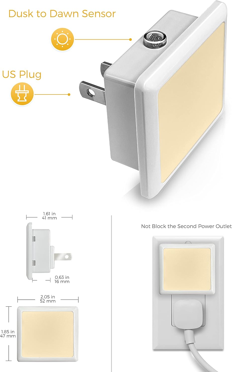 L LOHAS LED Night Light – Practical Housewarming Gift for New Homeowners, 6-Pack Dusk-to-Dawn Plug-in Set