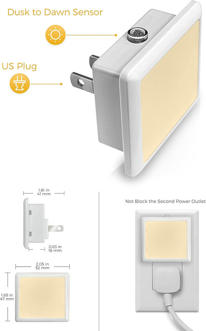 L LOHAS LED Night Light – Practical Housewarming Gift for New Homeowners, 6-Pack Dusk-to-Dawn Plug-in Set