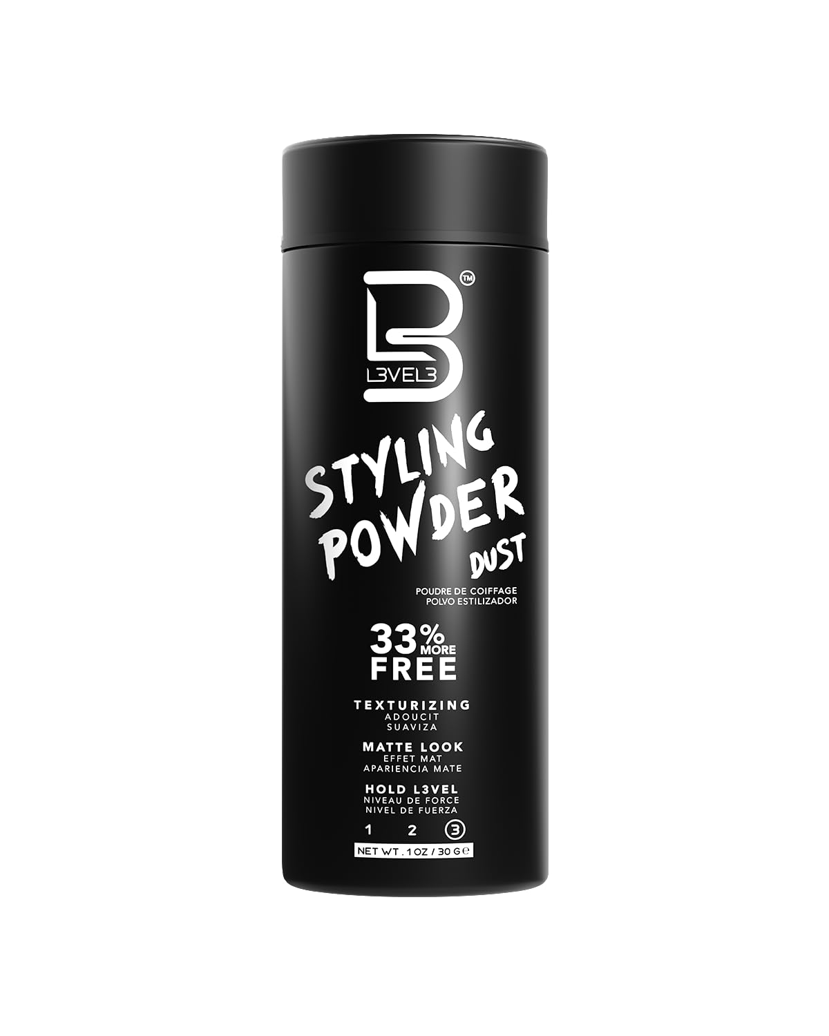 L3 Level 3 Styling Powder – Stocking Stuffer Grooming Gift for Men Who Prefer a Natural Finish