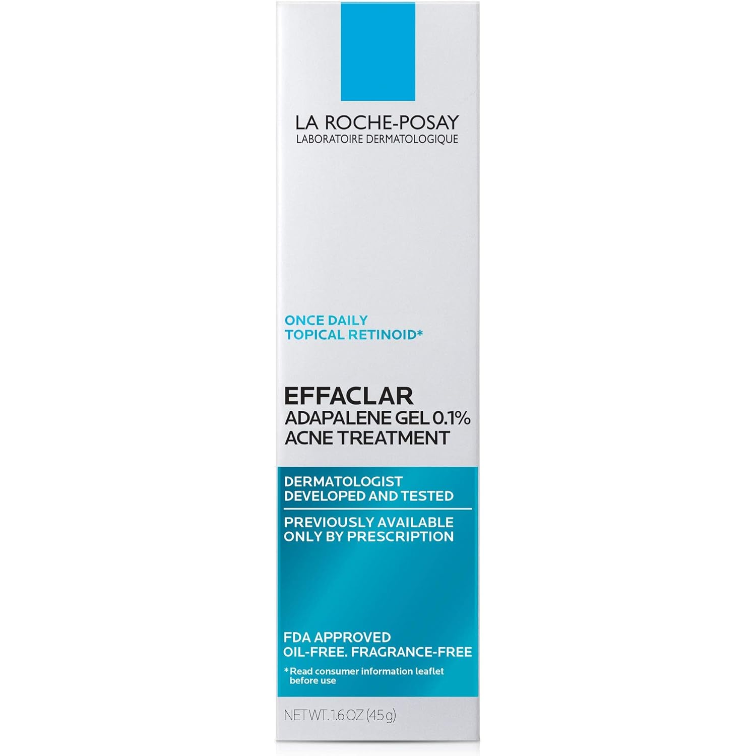 La Roche-Posay Adapalene Gel 0.1% – Unscented, Oil-Free Acne Treatment in Clean Design