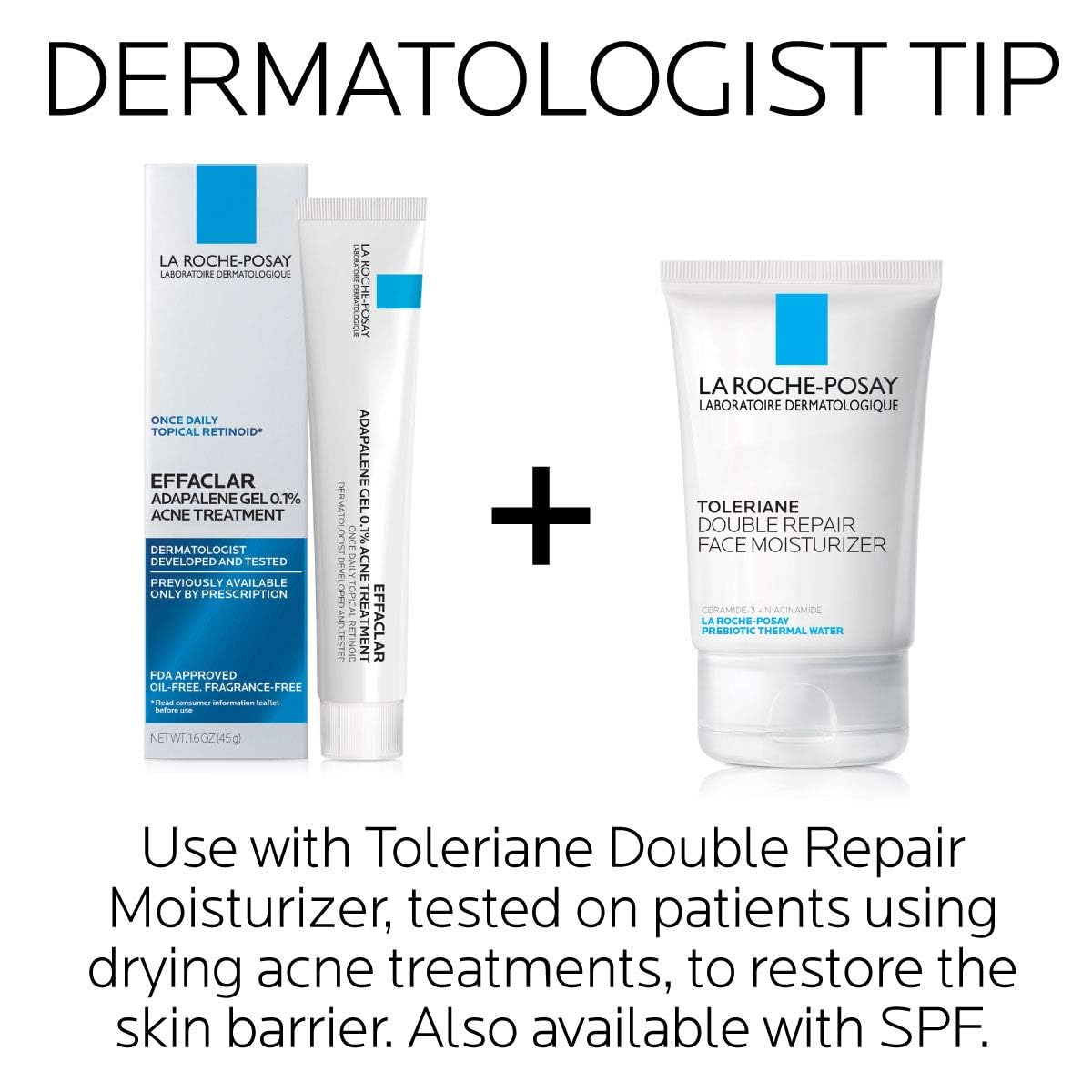 La Roche-Posay Adapalene Gel 0.1% – Unscented, Oil-Free Acne Treatment in Clean Design