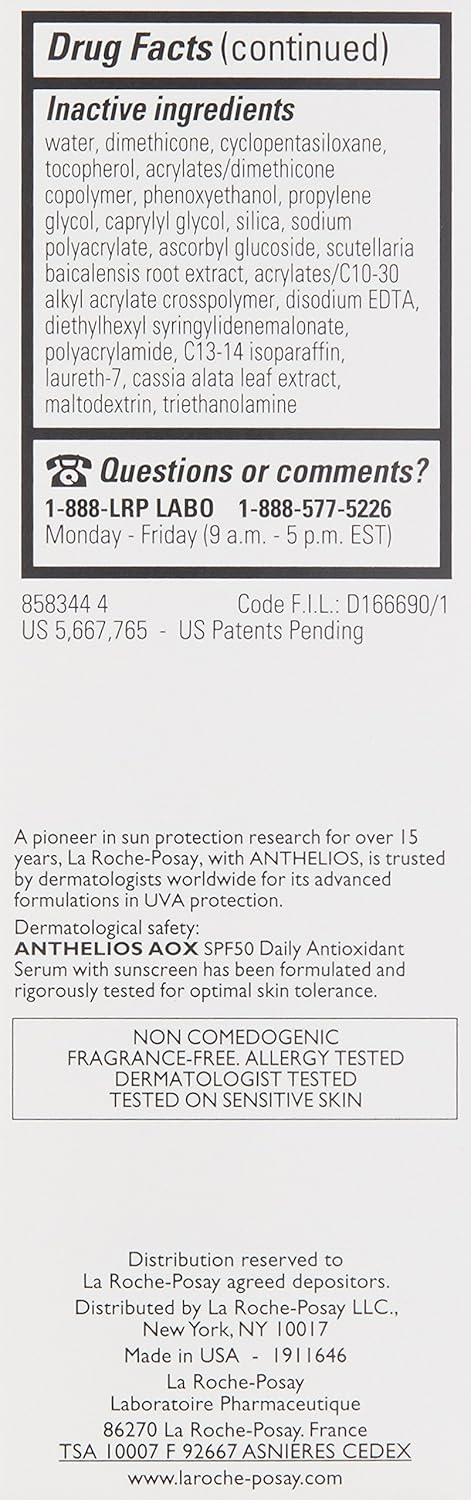 La Roche-Posay Anthelios AOX SPF 50 – Streamlined 2-in-1 Serum & Sunscreen