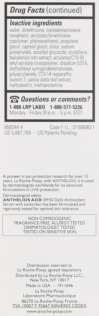 La Roche-Posay Anthelios AOX SPF 50 – Streamlined 2-in-1 Serum & Sunscreen