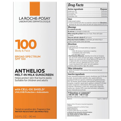 La Roche-Posay Anthelios Melt-In Milk SPF 100 for Patio, Beach, and Camping Days