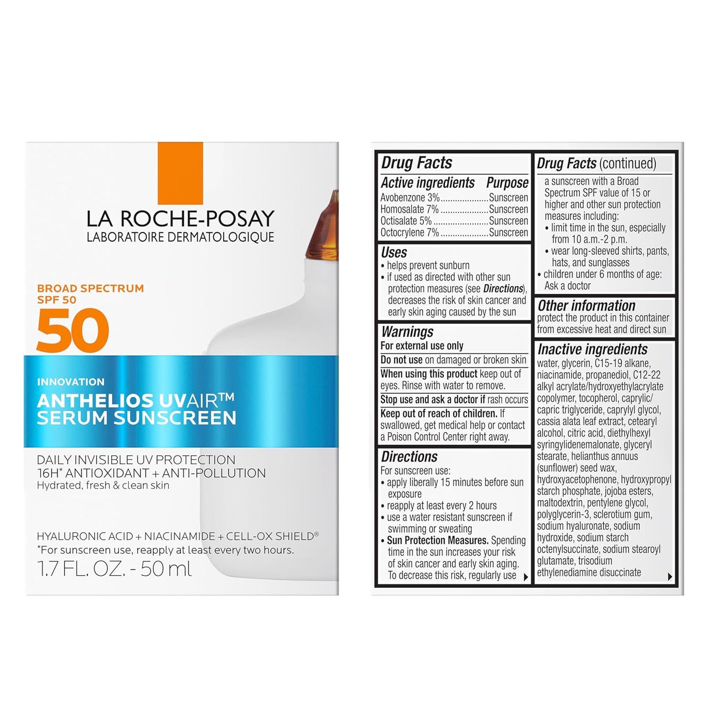 La Roche-Posay Anthelios SPF 50 Sunscreen Serum – Clean, Invisible Protection for Minimalist Routines