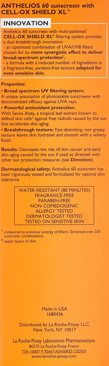 La Roche-Posay Anthelios SPF 60 Sunscreen – 80-Min Water-Resistant Protection for Active Adventures